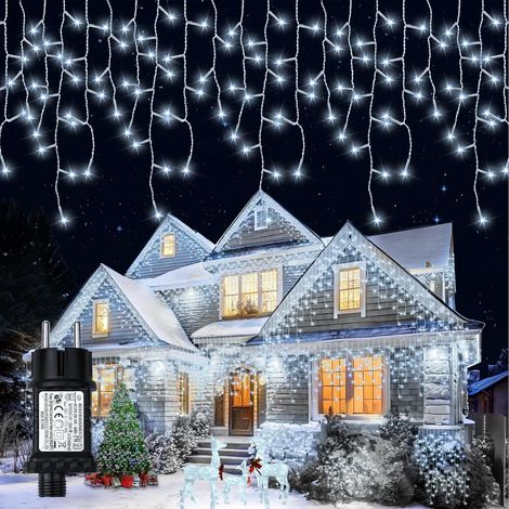 Lichterkette für den Außenbereich, 12,8 + 5 m, 400 LEDs, Lichtervorhang, 8 Modi, IP65 wasserdicht, Weihnachtslichterkette, Lichterkette mit Timer und Speicherfunktion für Fenster, Balkon, Garten – Kal (1/5)