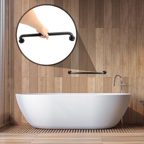 Barre d'appui de baignoire en aluminium noir spatial, barre de maintien en métal antidérapante, barre d'appui droite pour salle de bain et toilettes, 50 cm (1/5)