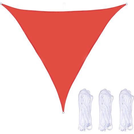 Voile d'Ombrage Triangulaire 2x2x2 m en Tissu Oxford, pour Porche et Terrasse de Jardin, avec Cordes de Fixation, Protection Solaire Extérieure (1/5)