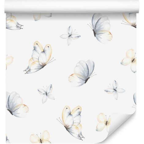 Papel pintado de mariposas y naturaleza para salón y dormitorio, 50x1000 cm (1/5)