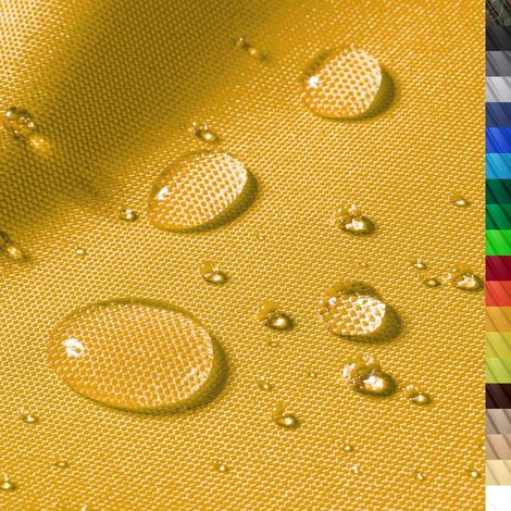 Tissu Polyester imperméable 400cm x 160cm 12.000 mm Colonne d'eau Couleur 07 Jaune Tissu Polyester 160cm Largeur au mètre imperméable EXTÉRIEUR