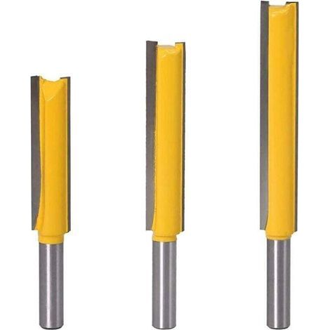 Ulisem Messerset für Schleif- und Abrichtwerkzeuge, 8-mm-Geradspannzwingen-Set, Hartmetall-Holzfräser, 3 extra lange Geradfräser 8 x 1/2 x 50, 8 (1/4)