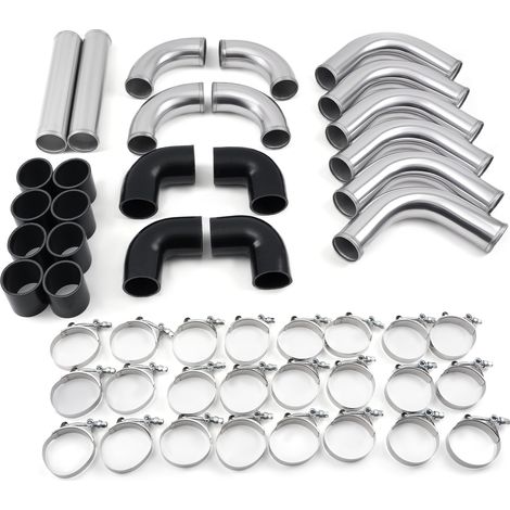 12PCS 2.5" UNIVERSAL Blue 8 PIECES ALUMINIUM TURBO INTERCOOLER PIPE KIT (1/5)