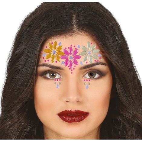Adesivi Gioielli Decorazione Viso FIORI Neon (1/2)