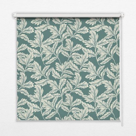 Store Enrouleur Intérieur pour Fenêtre - Store Tamisant - Store Enrouleur qui Laisse Passer la Lumière - Store Brise-Vue - Store  - Store pour Intérieur - (100 cm x 140 cm) - Papier peint à feuilles
