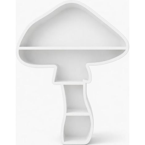 Estante decorativo con forma de seta, blanco, para pared o encimera.
