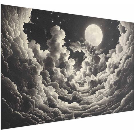 Poster – Mond und Sterne singen zwischen den großen Wolken (1/4)