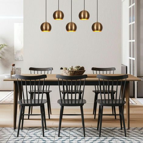 Suspension de table vintage en métal 5 globes SILE (1/5)