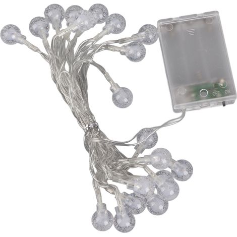 Guirlande lumineuse à piles, ampoules LED colorées étanches IP66, 3 mètres, 20 ampoules, 3 piles incluses (1/2)