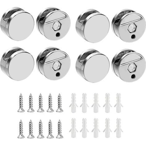 Glasklemmen aus Zinklegierung, Spiegelklemmen und Befestigungselemente für 3-5 mm Glasklemmen, 8-teilige Packung (einschließlich Zubehör). (1/4)