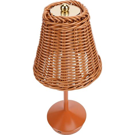 Keenso Lampe de Table en Rotin Boho, Chevet Rechargeable LED sans (1/4)