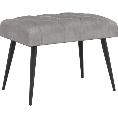 Bench with Button Tufted Light Grey 60 x 40 x 45 cm Velvet vidaXL