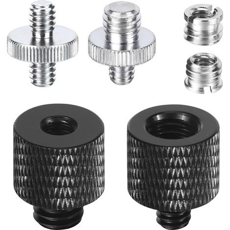 Adaptateur pour trépied 1/4" vers 3/8" - Kit adaptateur pour trépied d'appareil photo et microphone avec double vis