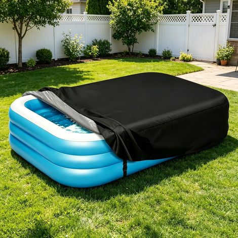 Bâche piscine gonflable rectangulaire tissu Oxford 420D corde traction boucle protection UV coupe vent anti poussière 305 183 56 cm (1/5)