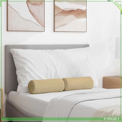 Coussins d'accent - FAFEISY - 42014307 - Vert gris - Cylindrique 15 x 40 cm - Velours côtelé déhoussable (1/5)