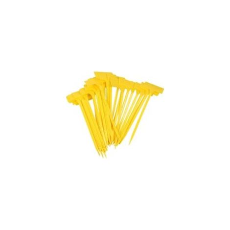 50 etichette per piante, etichette per giardino esterno, grandi etichette in plastica per orto, etichette riutilizzabili per la coltivazione - Giallo (309 cm) - Crezuo