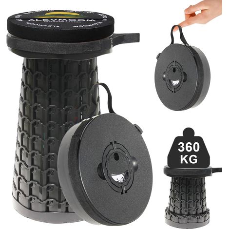 Tabouret télescopique Portable réglable avec Coussin épais - Tabouret Pliant Portable pour l'extérieur, Le Camping, Le Jardin, la pêche, Le Barbecue, Le Camping - Charge maximale (1/5)