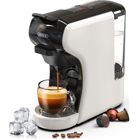 HiBREW 19Bar Kompaktkaffeemaschine, Espresso, Lungo, heiß und kalt, 600-ml-Tank, stabiler Druck, schnelles Aufheizen