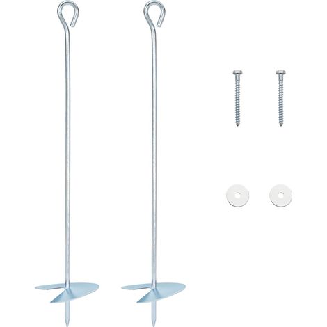 Erdanker 2 pcs Silber Ø10 x 50 cm Galvanisiertes Metall vidaXL