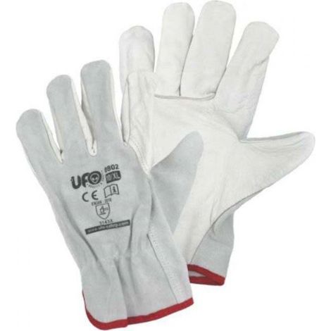 GUANTO FIORE CROSTA ORLATO  TG.11 BIANCO