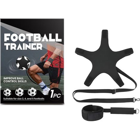 Entraîneur de football, jongleur de football avec dragonne ajustable et rebond automatique, outil d'entraînement pour améliorer le contrôle du ballon (1 pièce) (1/5)