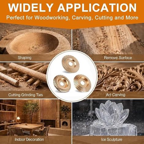 Angle Grinder Polishing Disc 100mm x 16mm Wood Carving Discs for Grinder for Cutting, Shaping, Sanding and Polishing Wood
