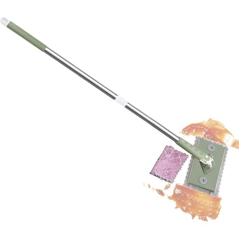 Serpillière pour Parquet,Dispositif À Pinces avec 2 Microfibres - Serpillières Plates pour Le Nettoyage De La Poussière pour Cuisine Salle de Bain Maison Voiture Appartement Séjour Chambre (1/5)