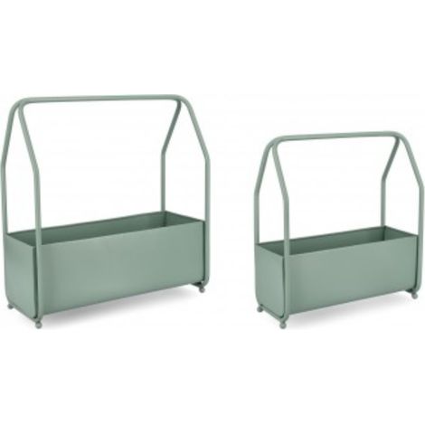 Porta Fiore Rettangolare Acciaio Marrone Moderno da Interno - MAGICAL - Colore: Verde