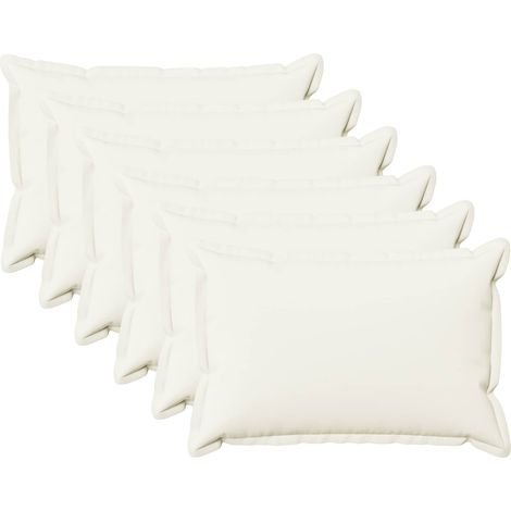 Cushion Cover 6 pcs HOUTEN White 50 x 70 cm Faux Linen vidaXL