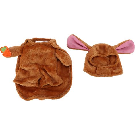 Costume de chien à capuche, mignon et amusant, vêtement chaud d'automne et d'hiver pour petits et moyens chiens (taille M). (1/5)