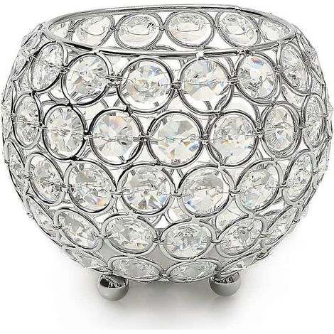 Bougeoirs en cristal argenté pour bougies votives, décoration pour la maison, la table à manger, la salle de bain ou la chambre. (1/5)