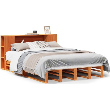 Maison Exclusive - Letto Libreria senza Materasso Marrone Cera 135x190 cm Legno