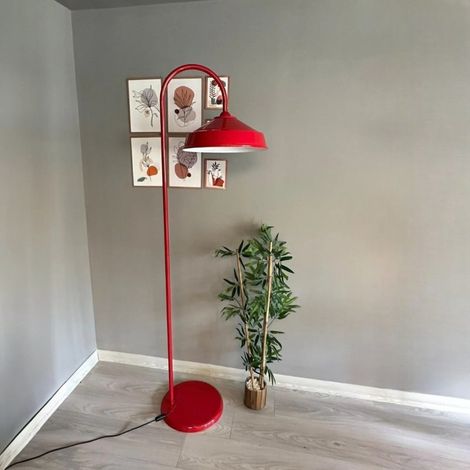 Lampadaire Bogen Métal Moderne E27 Largeur 37 cm Abat-jour Réglable Tablette Variateur (1/5)