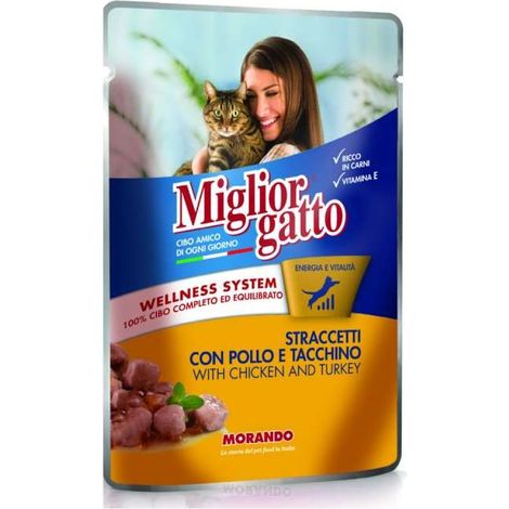 MIGLIOR GATTO STRACCETTI CON POLLO E TACCHINO 100 GR