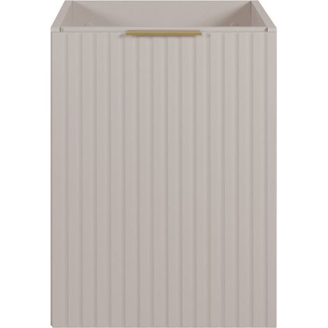 Meuble vasque, Chêne Craft, 120 (2 × 60) × 77 × 46 cm, poignée argentée, pieds noirs, sans plan de travail (1/4)