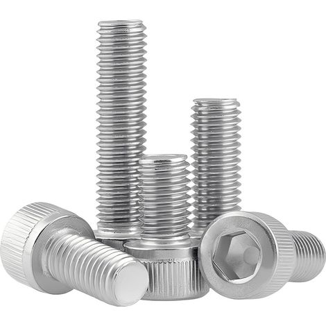 20 Pièces Vis Cylindriques à Six Pans Creux M3 x 16mm - Boulon Hexagonal Filetage Complet Vis en Acier Inoxydable A2 V2A, Argent (1/5)