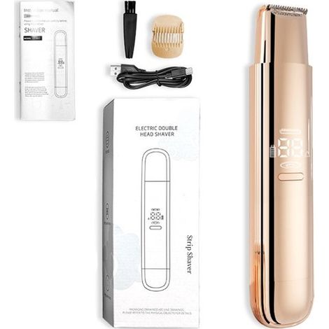 Ynkkvre - Appareil d'épilation électrique 2 en 1. Adapté aux zones intimes féminines, rasoir rechargeable avec deux têtes. Convient à une utilisation sur tout le corps. (1/5)