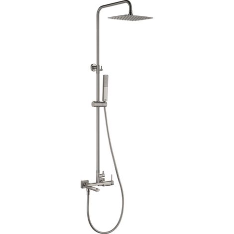 Conjunto bañera monomando Firenze níquel cepillado [ IMEX® ]