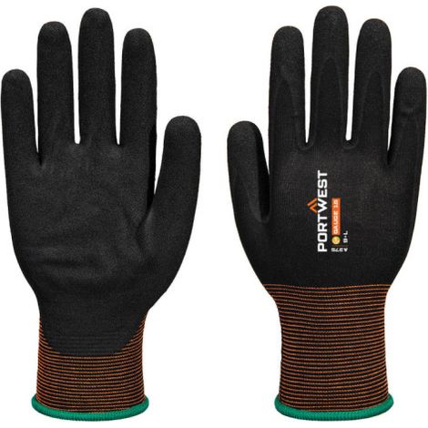 Guante de nitrilo GP Grip 18 liso/arenoso PORTWEST A375 XS Negro