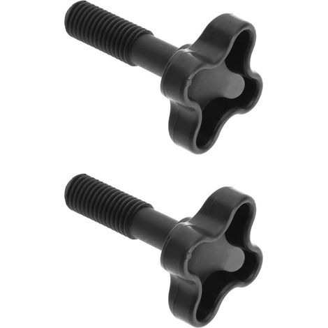 2Pcs Plastic Fixing Screw Knobs for Garden Canopy Outdoor Furniture Accessories for Connecting Rain Shelter Frame to Garden Swing Black M12x57mm (1/5)