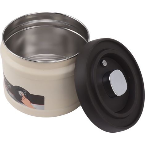 Bocal à café sous vide en acier inoxydable 304, presse type étanche pour grains de café, thé, noix, 750 ml, beige (1/5)