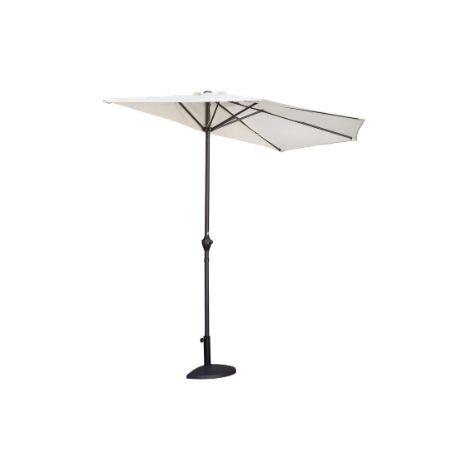Halber Sonnenschirm aus anthrazitfarbenem Aluminium, naturfarbenes Polyester MALIGI HOME MG-GRETA Ecrù (1/5)