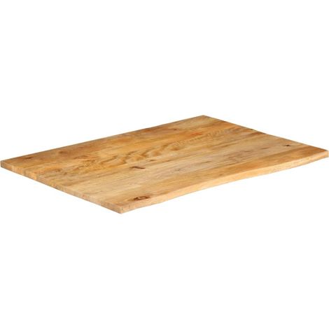 Dessus de table，Plateau de table，Dessus de bureau à bord vivant 90x80x3,8 cm bois massif manguier CFW65049 (1/5)