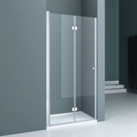 doporro® Box Doccia 90x190cm, Box Doccia a Nicchia Cabina Bagno con Porte Girevoli a 180° Vetro di Sicurezza ESG Vetro Trasparente Incluso Rivestimento Facile da Pulire Teramo26k Destra (1/5)