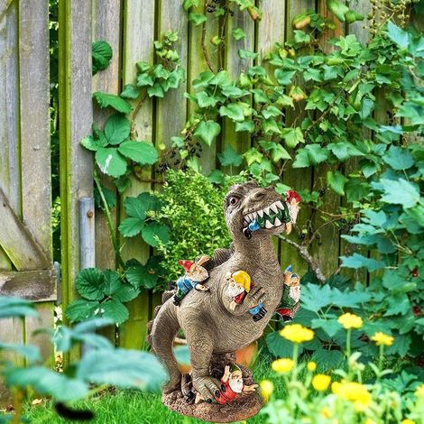 Estatua de dinosaurio de resina – Adorno decorativo para jardín – Escultura hecha a mano – Disponible en dos tamaños (15 x 5 x 6 cm o 30 x 16 x 12 cm) – Resina resistente a los rayos UV y al agua (1/5)