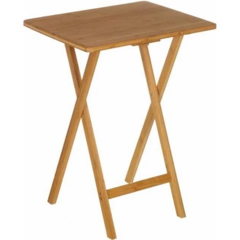 Table pliante - JUANIO - 49,5x37,5x65,5 cm - Bambou - Pliable - Coloris naturel (1/4)