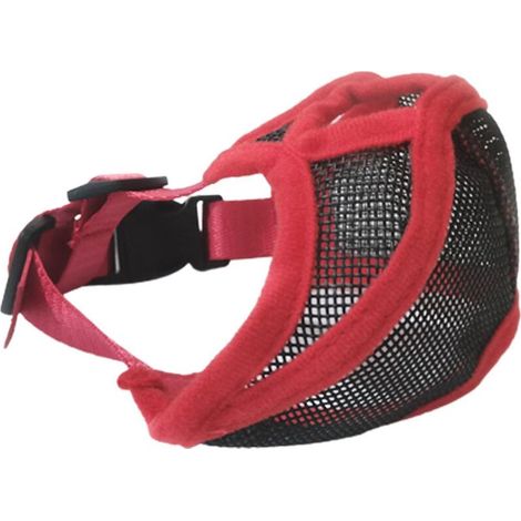 Muselière pour chien à museau court, ajustable, en maille respirante, pour bouledogue français et carlin - Taille M - Rouge (1/5)