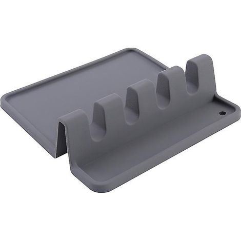 Silikon-Besteckhalter mit Tropfschutz für mehrere Küchenutensilien, hitzebeständig, mit Löffelablage und Löffelhalter für den Herd, Besteckhalter (1/4)
