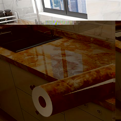 Papier peint autocollant à motif marbre doré jaune 3D, 40 cm x 5 m (1/5)