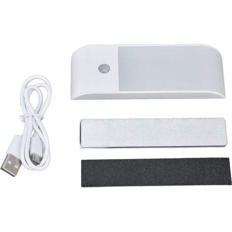 Lumière nocturne à détecteur de mouvement rechargeable USB adhésive 12 LED petite veilleuse pour escaliers placard armoire (1/5)